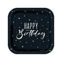 Plato 7 Sq Silver Happy Birthday