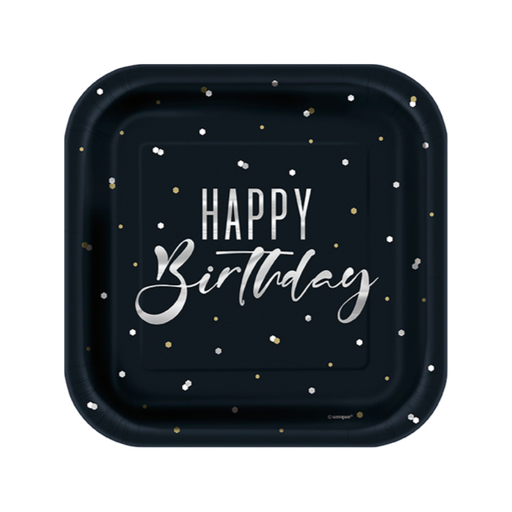 [P06.40814] Plato 7 Sq Silver Happy Birthday