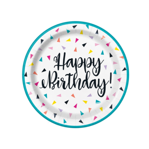 [P06.73144] Plato 7 Triangle Confetti Bday 8pz