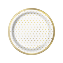 Plato 7 Foil Elegant Gold Dots 8pz