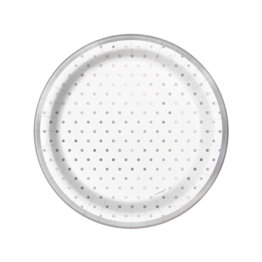 [P06.72564] Plato 7 Foil Elegant Silver Dots 8pz