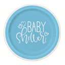 Plato 9 Blue Hearts Baby Shower 8pz