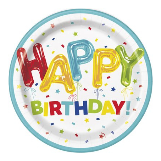 [P06.73105] Plato 9 Happy Balloon Birthday 8pz