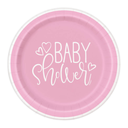 Plato 9 Pink Hearts Baby Shower 8pz