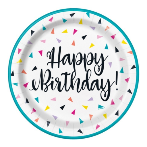 [P06.73145] Plato 9 Triangle Confetti Bday 8pz