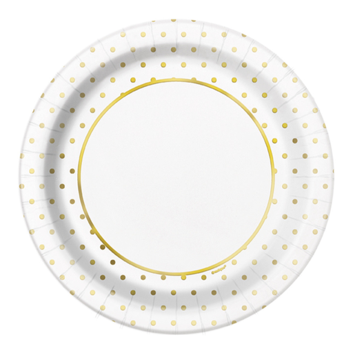 [P06.72575] Plato 9 Foil Elegant Gold Dots 8pz