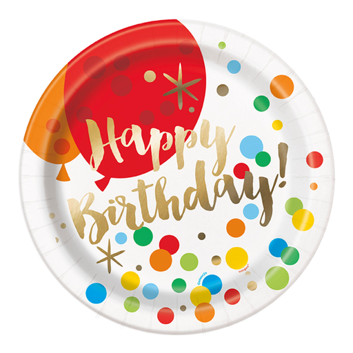 [P06.58215] Plato 9 Foil Glitzy Gold Birthday C/8