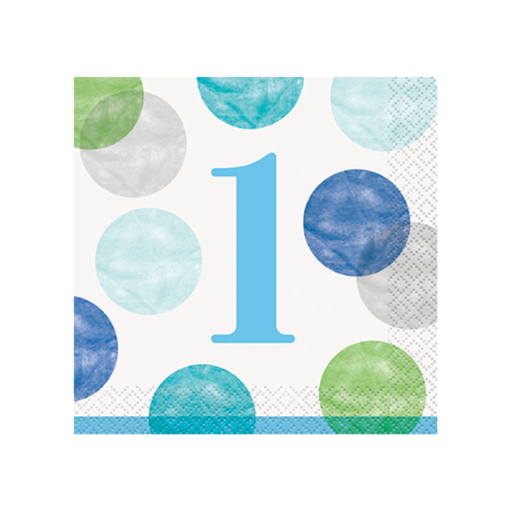 [P06.73301] Serv. Ch Blue Dots 1st Bday 16pz