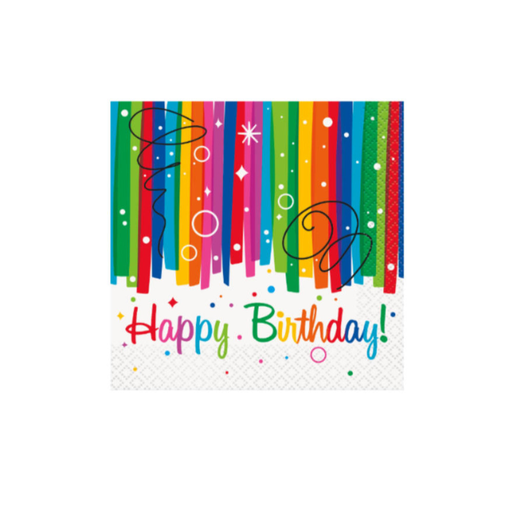 [P06.49561] Serv. Ch Rainbow Ribbon Birthday 16pz