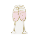 Serv. Guest Foil Champagne Shaped Pink Marble 16pz