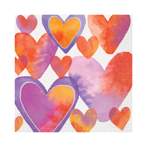 [P06.58562] Serv. Gde Water Colors Hearts 16pz