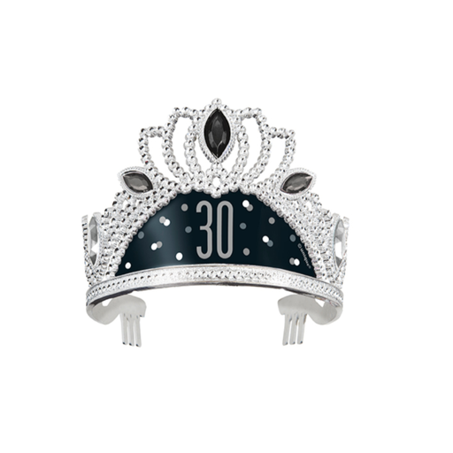 [P06.83620] Glitz Black Tiara 30s