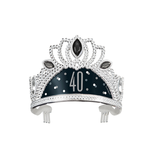 [P06.83621] Glitz Black Tiara 40s