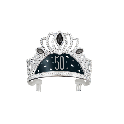 [P06.83622] Glitz Black Tiara 50s
