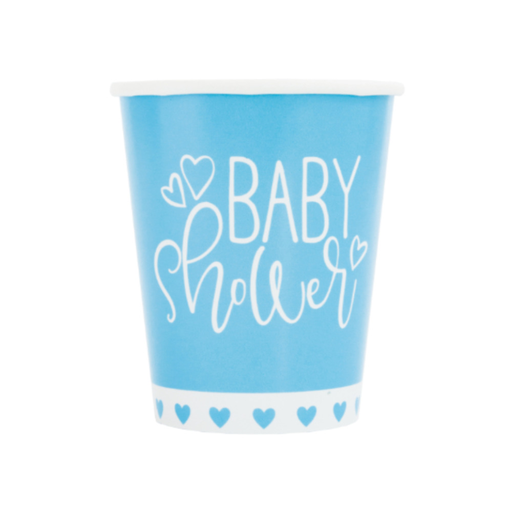 [P06.73386] Vaso 9oz 9 Blue Hearts Baby Shower 8pz