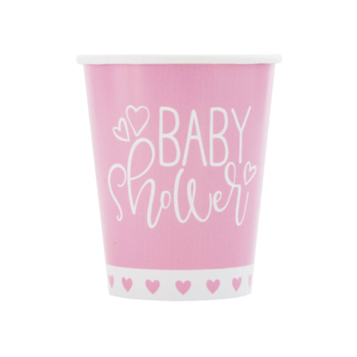 [P06.73366] Vaso 9oz Pink Hearts Baby Shower 8pz