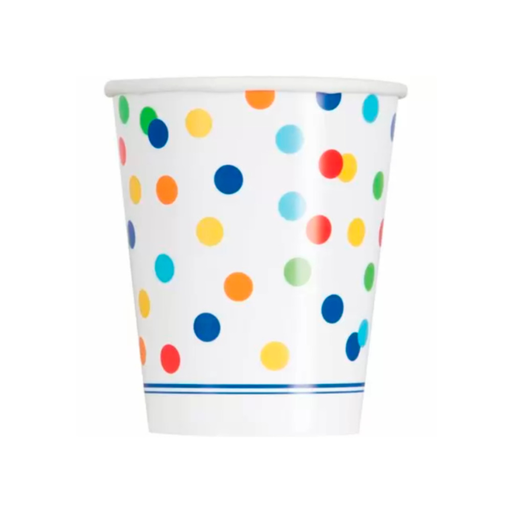 [P06.58256] Vaso 9oz Rainbow Polka Dots 8pz