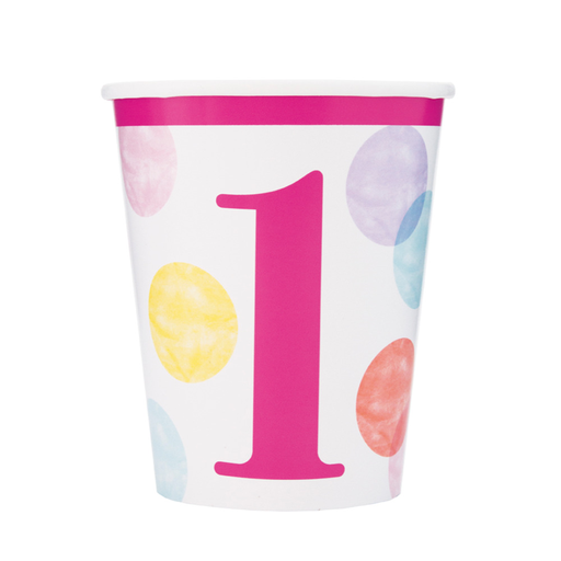 [P06.73286] Vaso Pink Dots 1st Bday 8pz