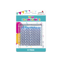Vela Espiral Caramelo Azul 24pz