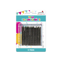 Vela Glitter Negro 12pz