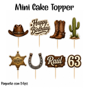 Mini Cake Topper Vaquero 24 pz