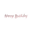 Letrero Cartón Metálico Happy Birthday Rose Gold