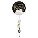 HB230 AirWalker Happy Birthday Satin Negro, Plata y Oro