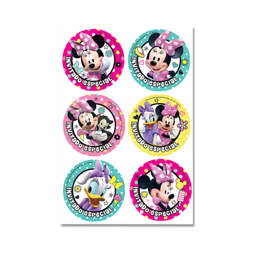 [P01.130/691] Distintivo Minnie Mouse Rosa 24pz