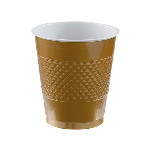 [P02.8885/19] Vaso Plastico 12oz Oro C/20