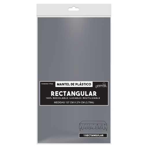 [P02.8869/18] Mantel Rectangular Plata
