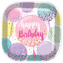Plato 9 Happy Bday Sweet Ballons 6pz
