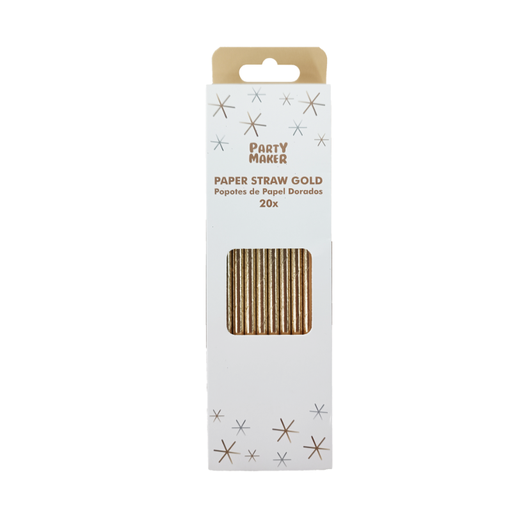 [P08.618201] Popote Papel Foil Dorados 20pz