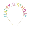 Tiara Happy Bday Metálica Tonos Pastel