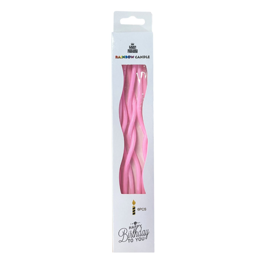 [P08.626056] Velas Curvas Rosa 6pz